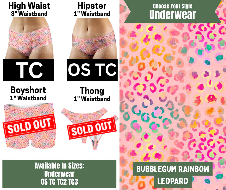 Bubblegum Rainbow Hipster, High Waist Underwear