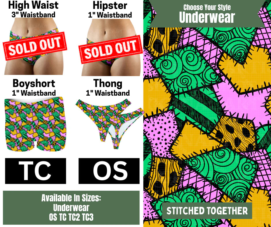 Stitched Together Boyshort, Thong Underwear