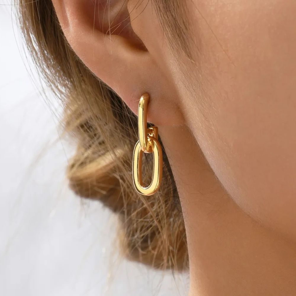 DANGLE LINK EARRINGS (PAIR)
