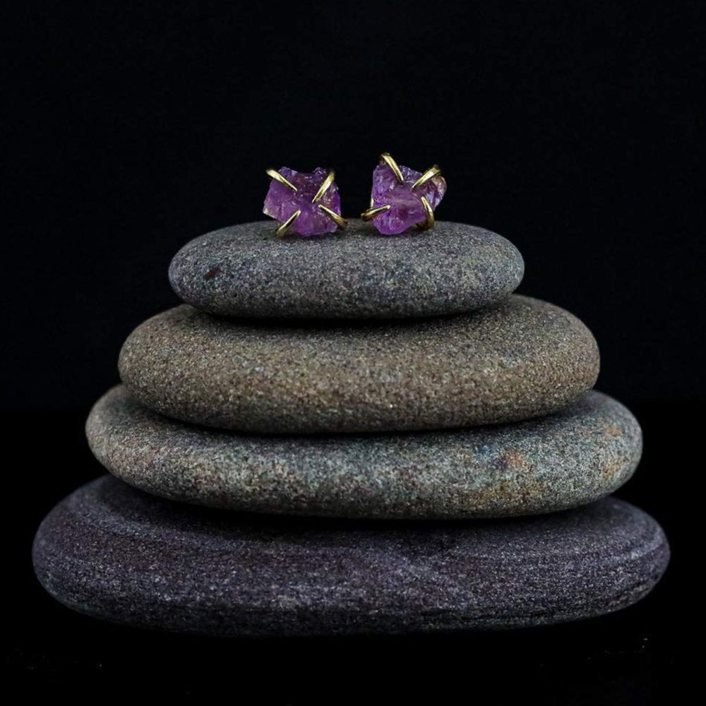 CLAW GEMSTONE EARRINGS (PAIR)