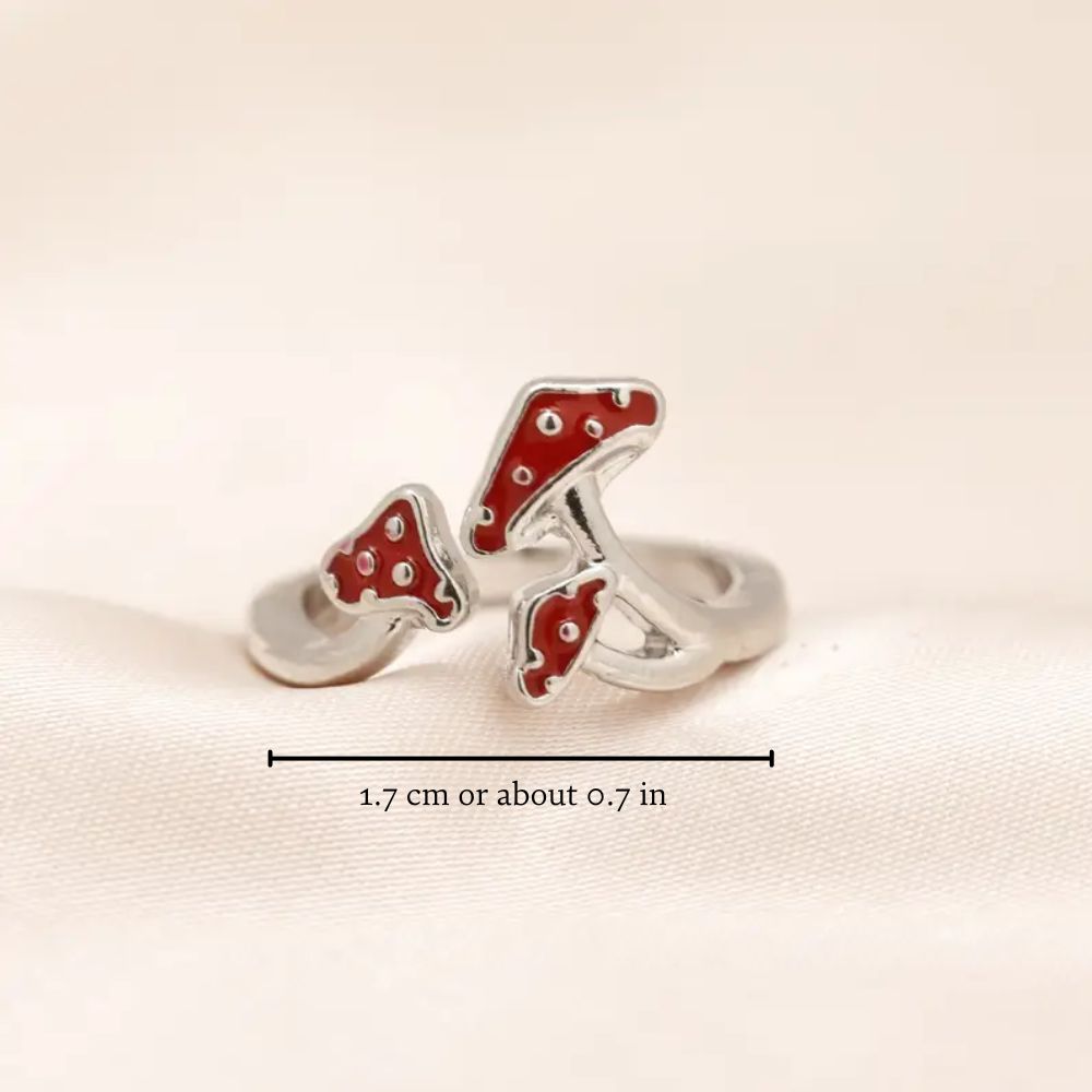 RED MUSHROOM RING (ADJUSTABLE) - Alonna's Legging Land