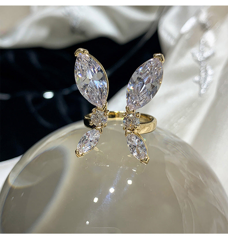 GOLD BUTTERFLY RING (ADJUSTABLE) - Alonna's Legging Land