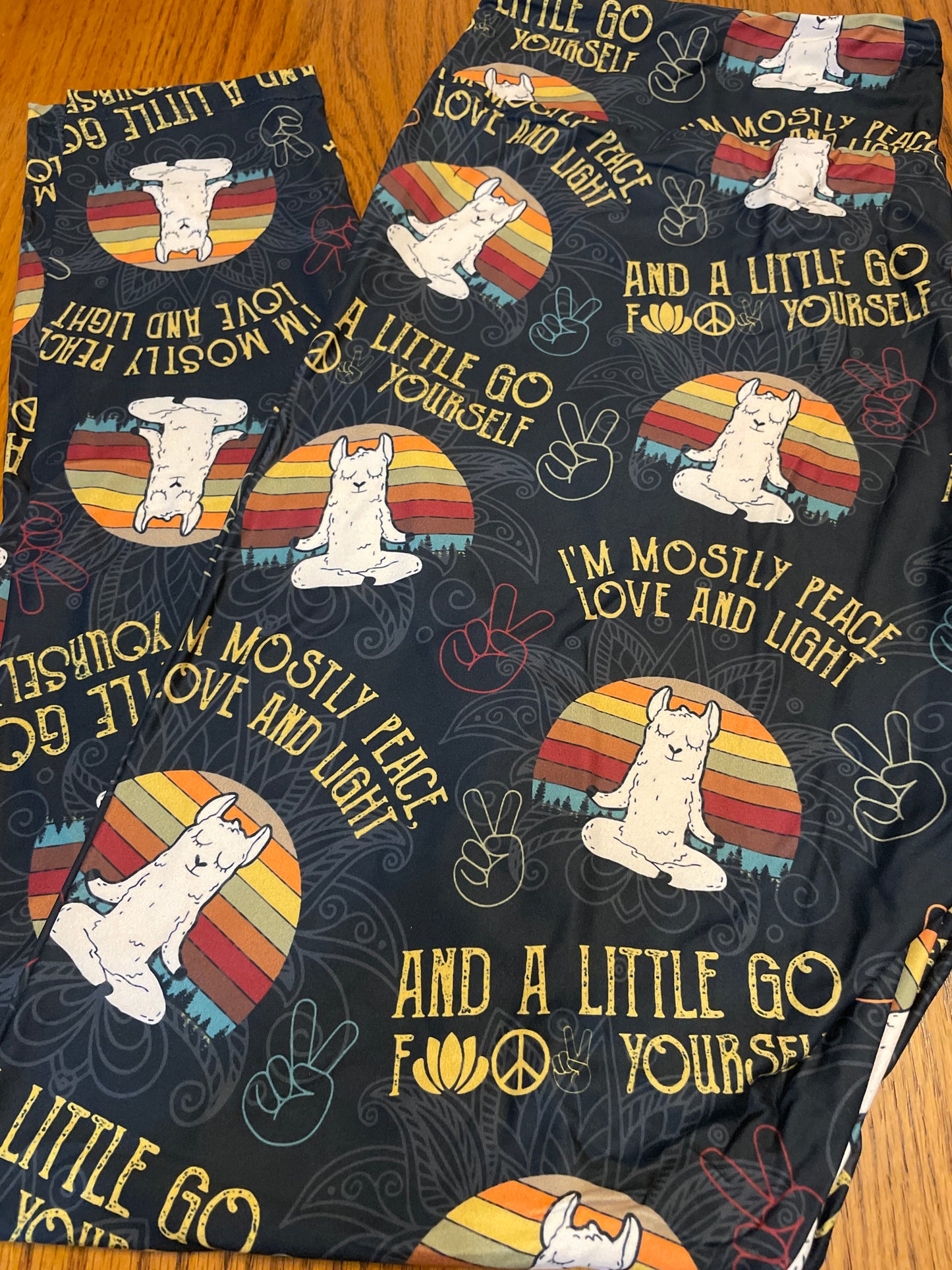 Peace love light go F yourself full length leggings. No pockets size OS/TC/TC2