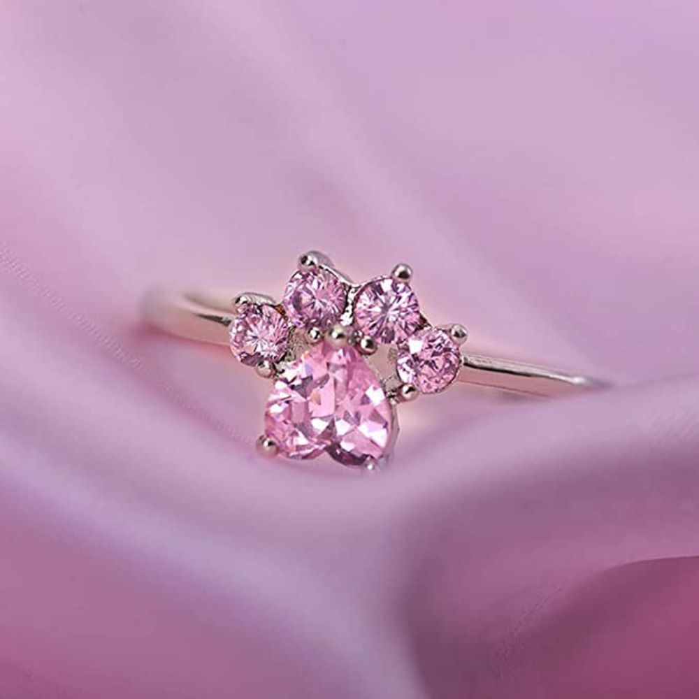 PINK CAT PAW RING (ADJUSTABLE) - Alonna's Legging Land