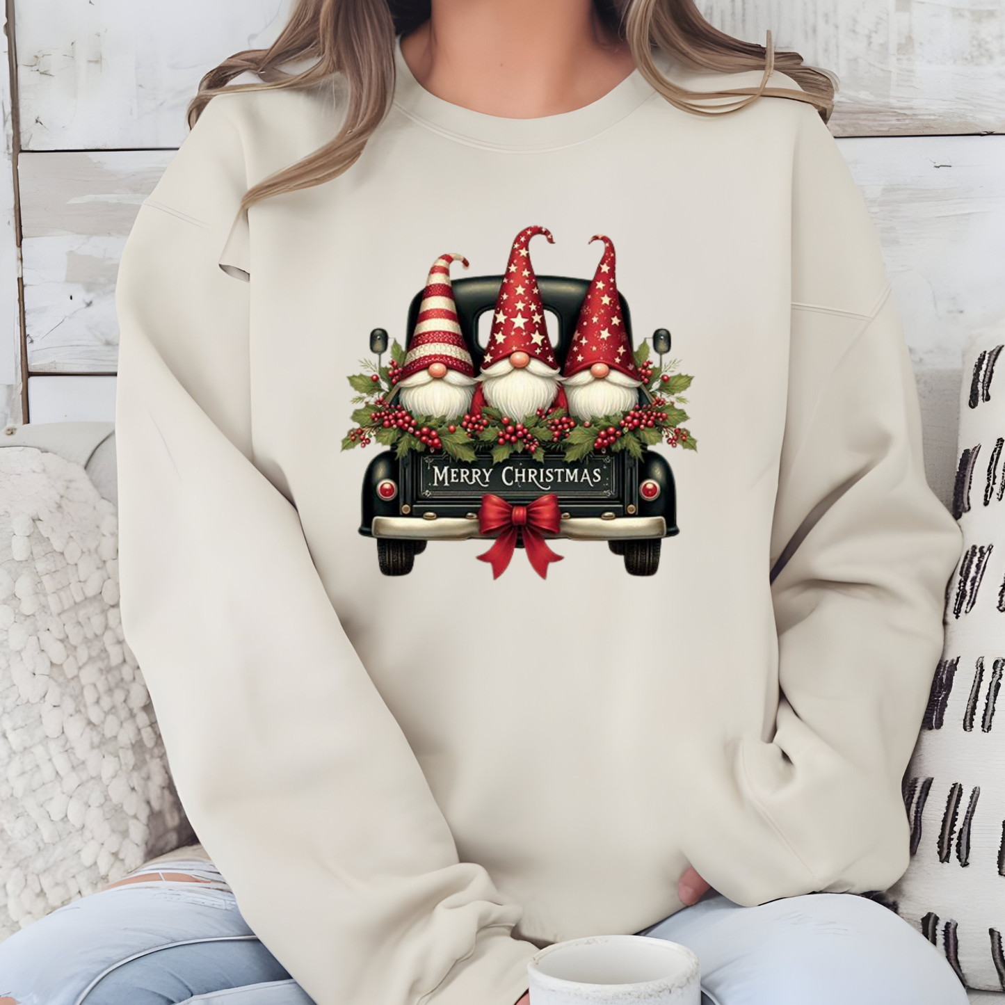 Christmas Gnomes Truck Sweatshirt
