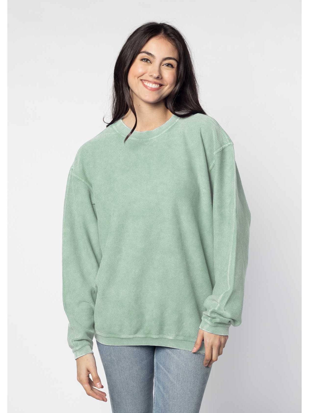 *Clearance* Price Drops in Cart! Original Corded Crewneck in Sage Green