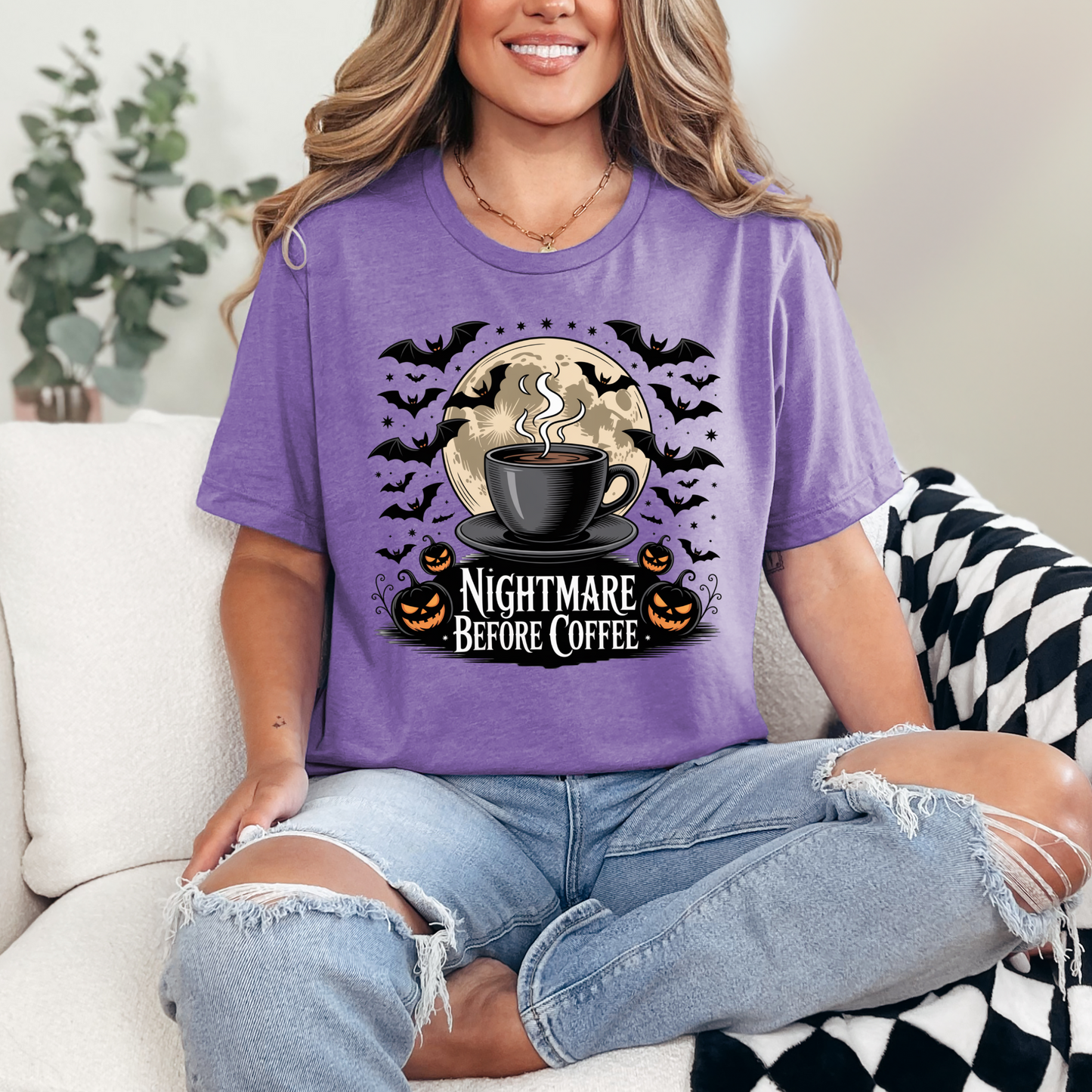 Bats and Nightmare Before Coffee Graphic Tee