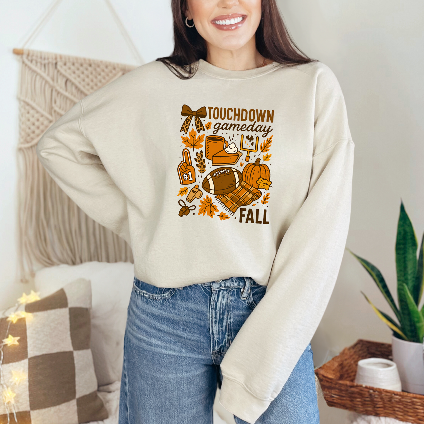 Fall Touchdown Graphic Tee or Sweatshirt