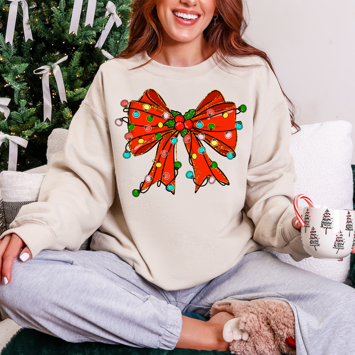 Red Bow with Lights Sweatshirt