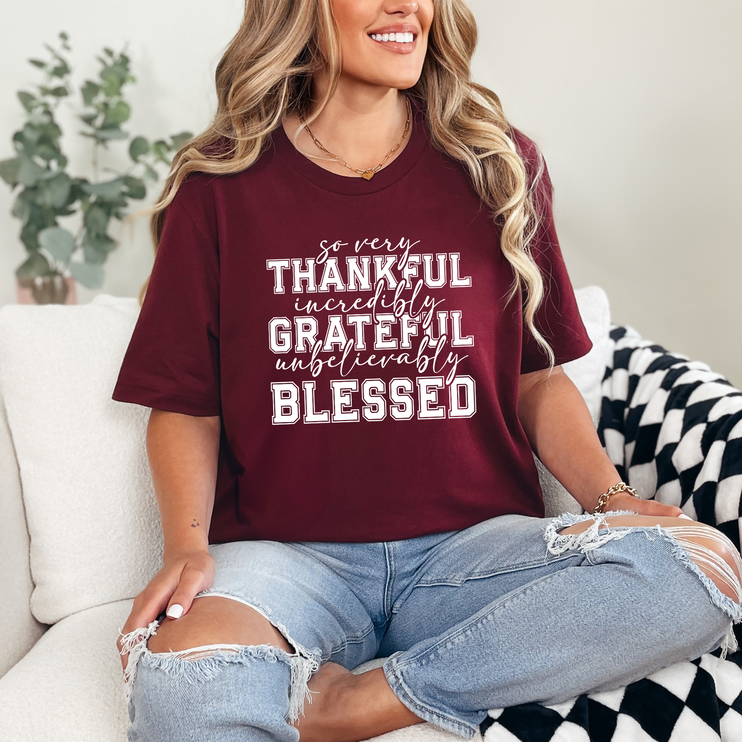 Thankful, Grateful, Blessed Graphic Tee