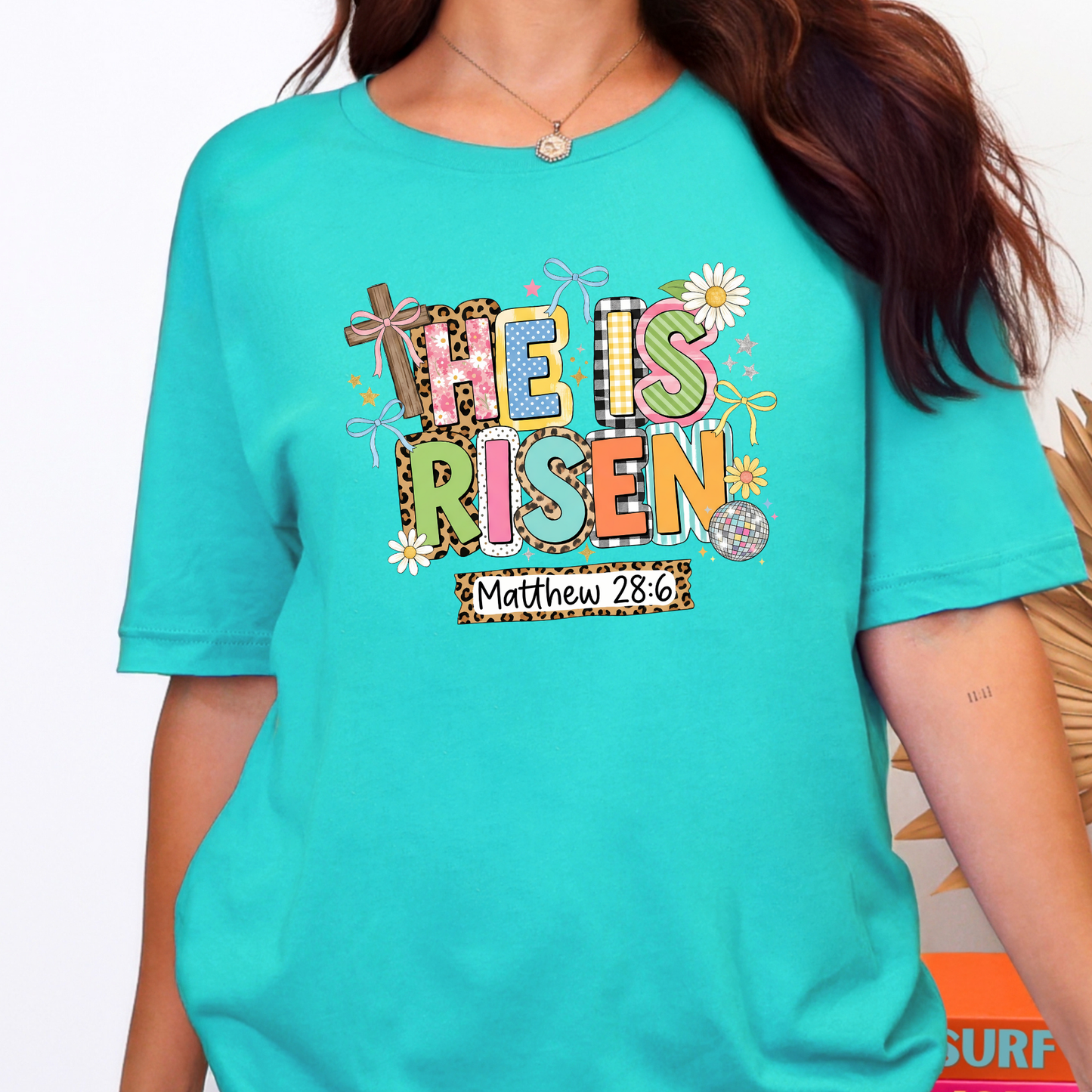 Easter He Is Risen Graphic Tee - Alonna's Legging Land