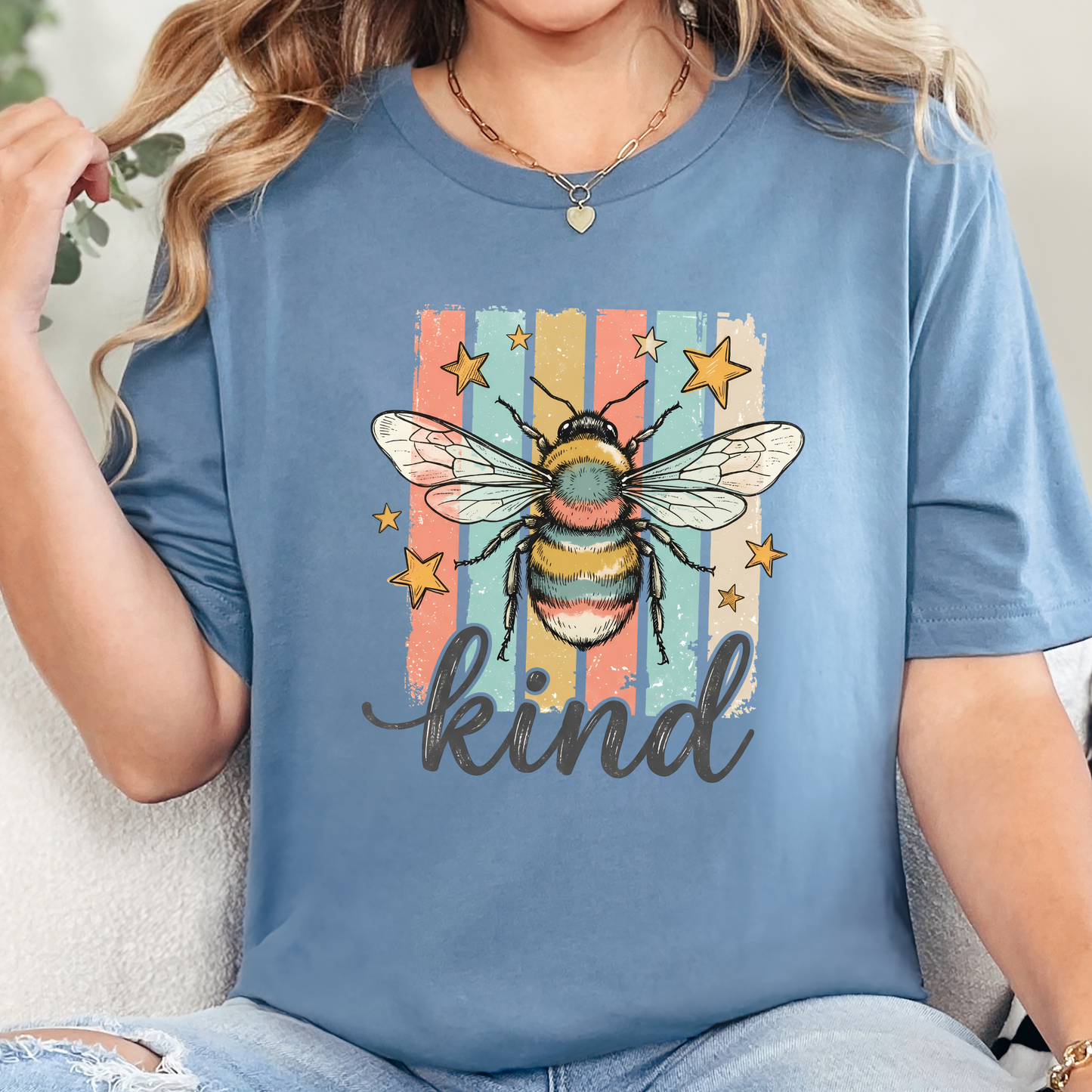Bee Kind Striped Graphic Tee