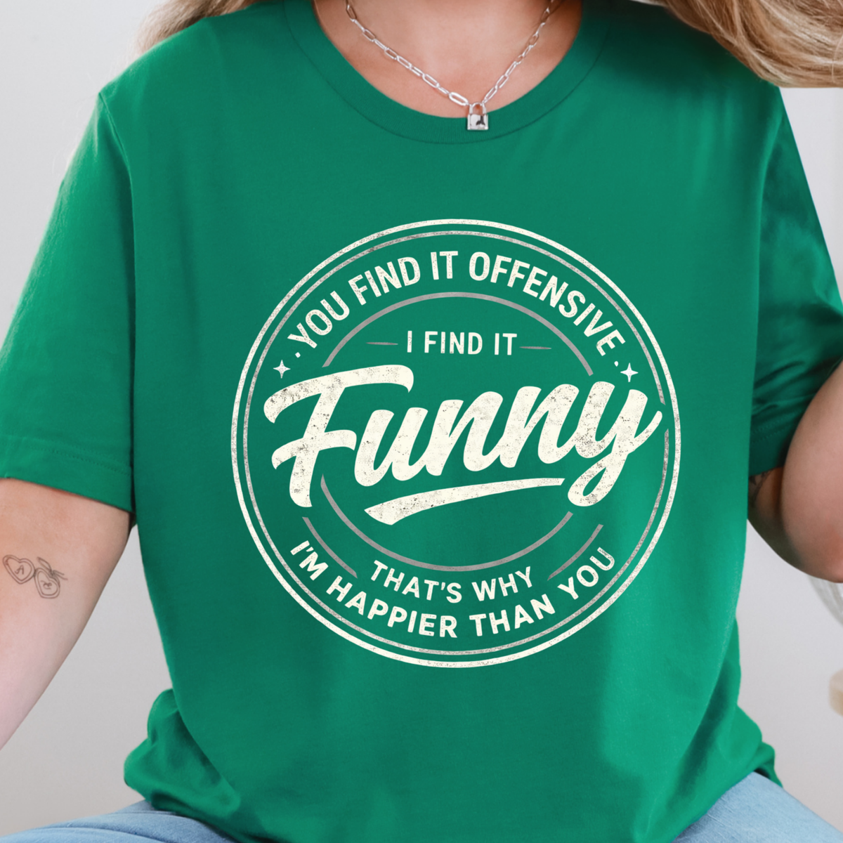 Wholesale You Find It Offensive Graphic Tee - Kelly