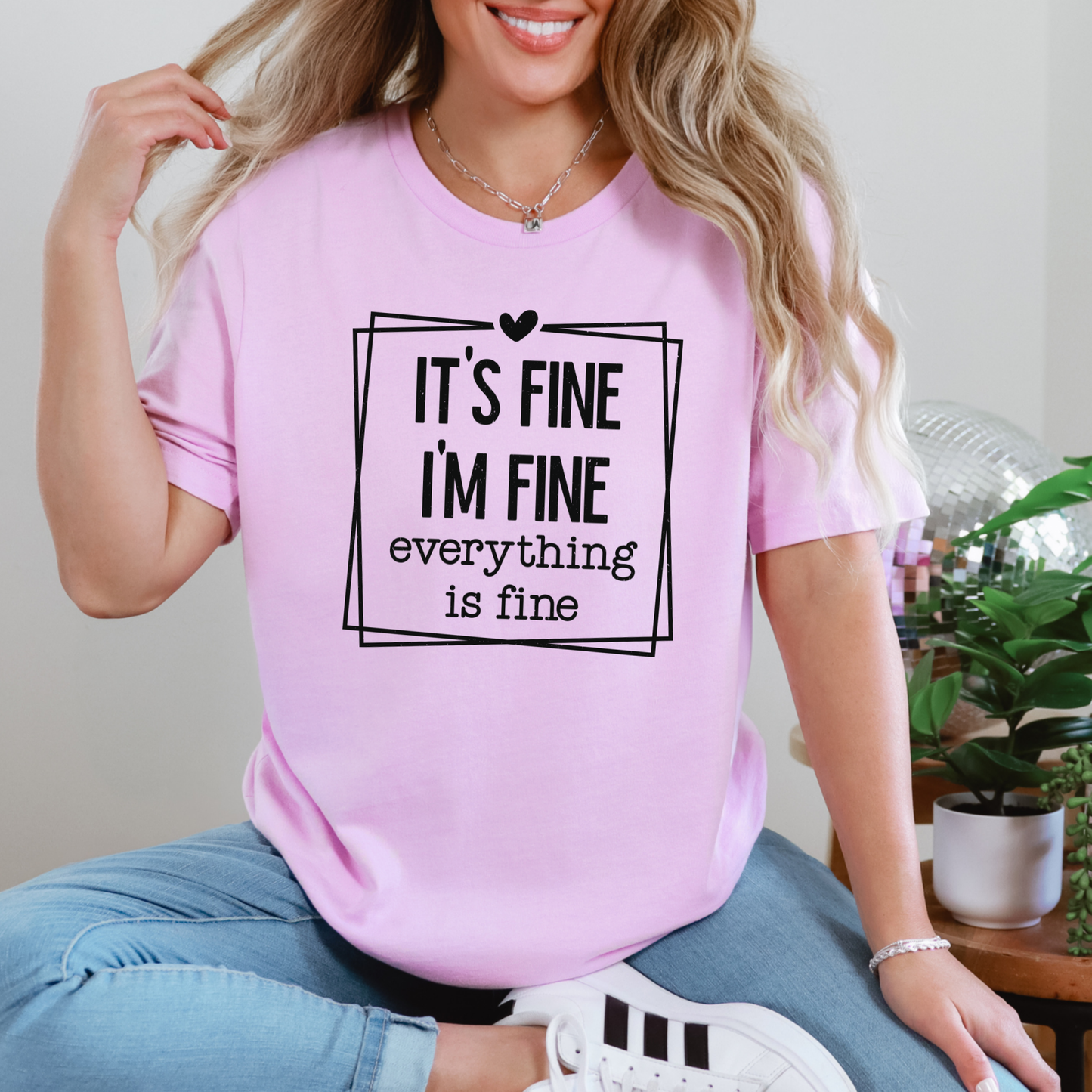 It's Fine Square Graphic Tee - Alonna's Legging Land
