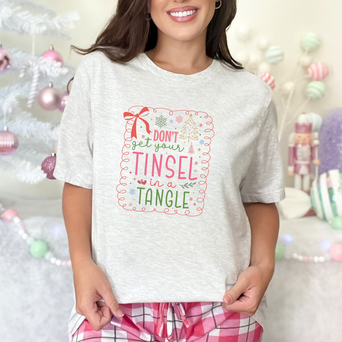 Tinsel in a Tangle Colorful Graphic Tee