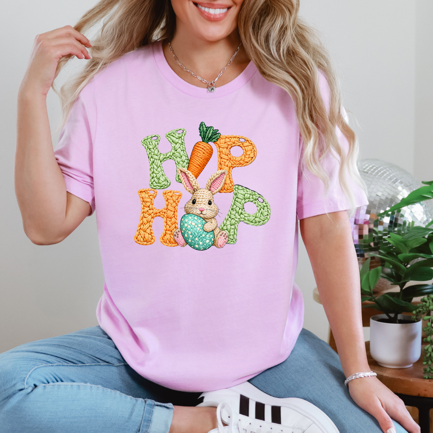 Faux Yarn Hip Hop Graphic Tee - Alonna's Legging Land