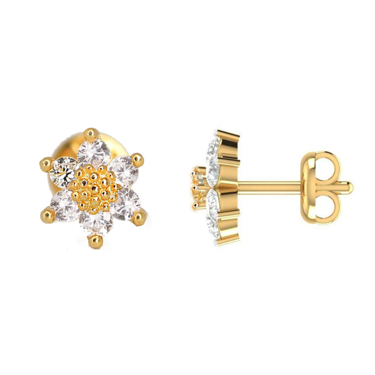 MINI SUNFLOWER CARTILAGE EARRINGS (PAIR) - Alonna's Legging Land