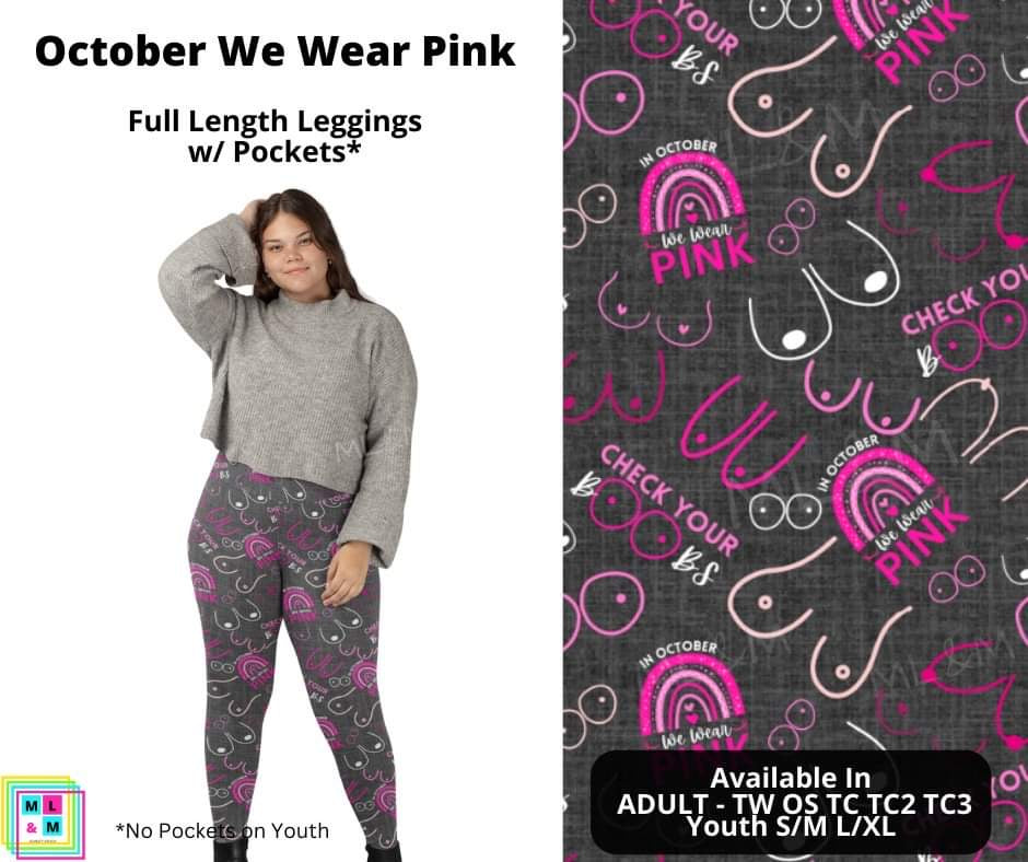 *Clearance* Price Drops in Cart! In October, we wear pink, breast, cancer awareness- FULL LENGTH TC - Alonna's Legging Land