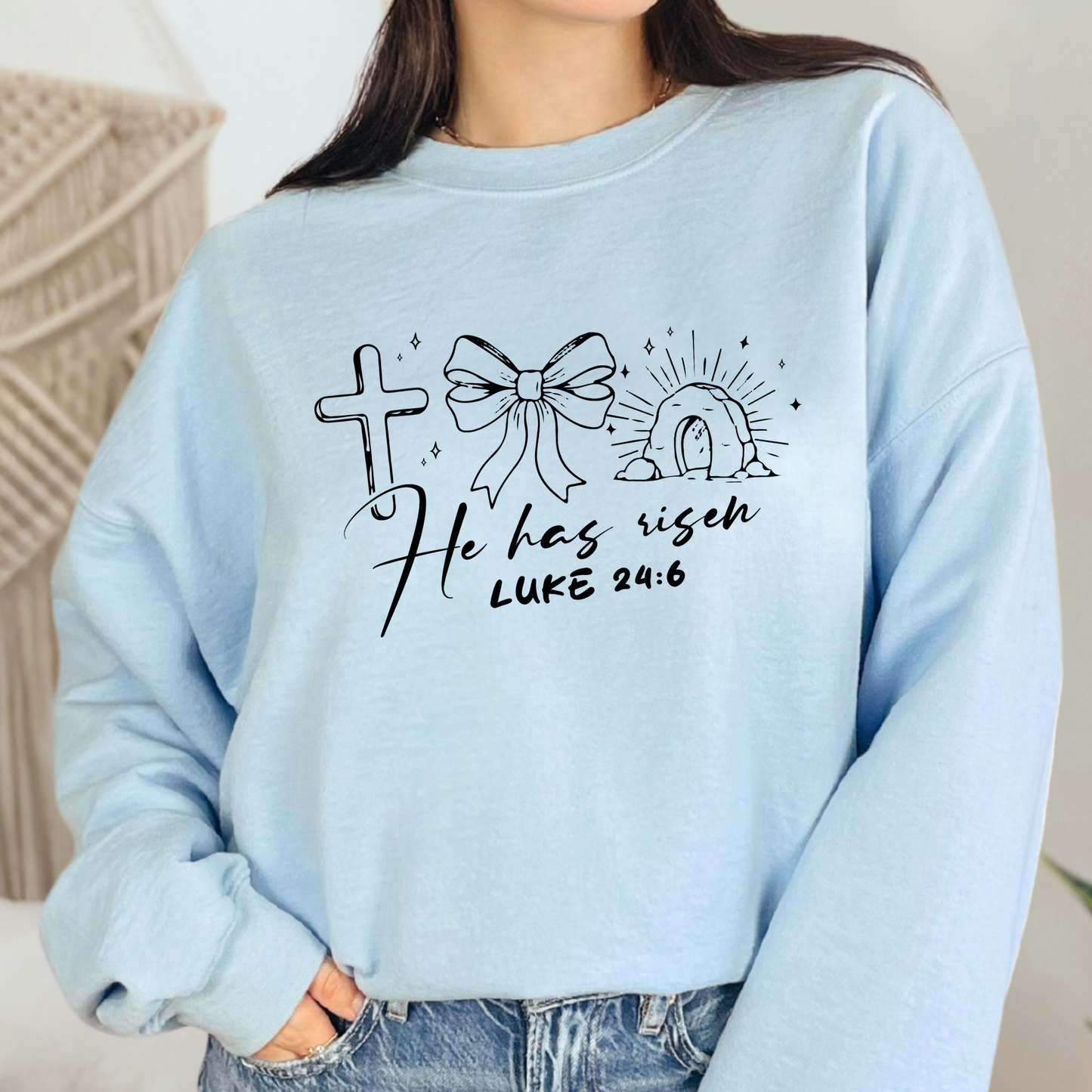 Simple He Has Risen Sweatshirt - Alonna's Legging Land