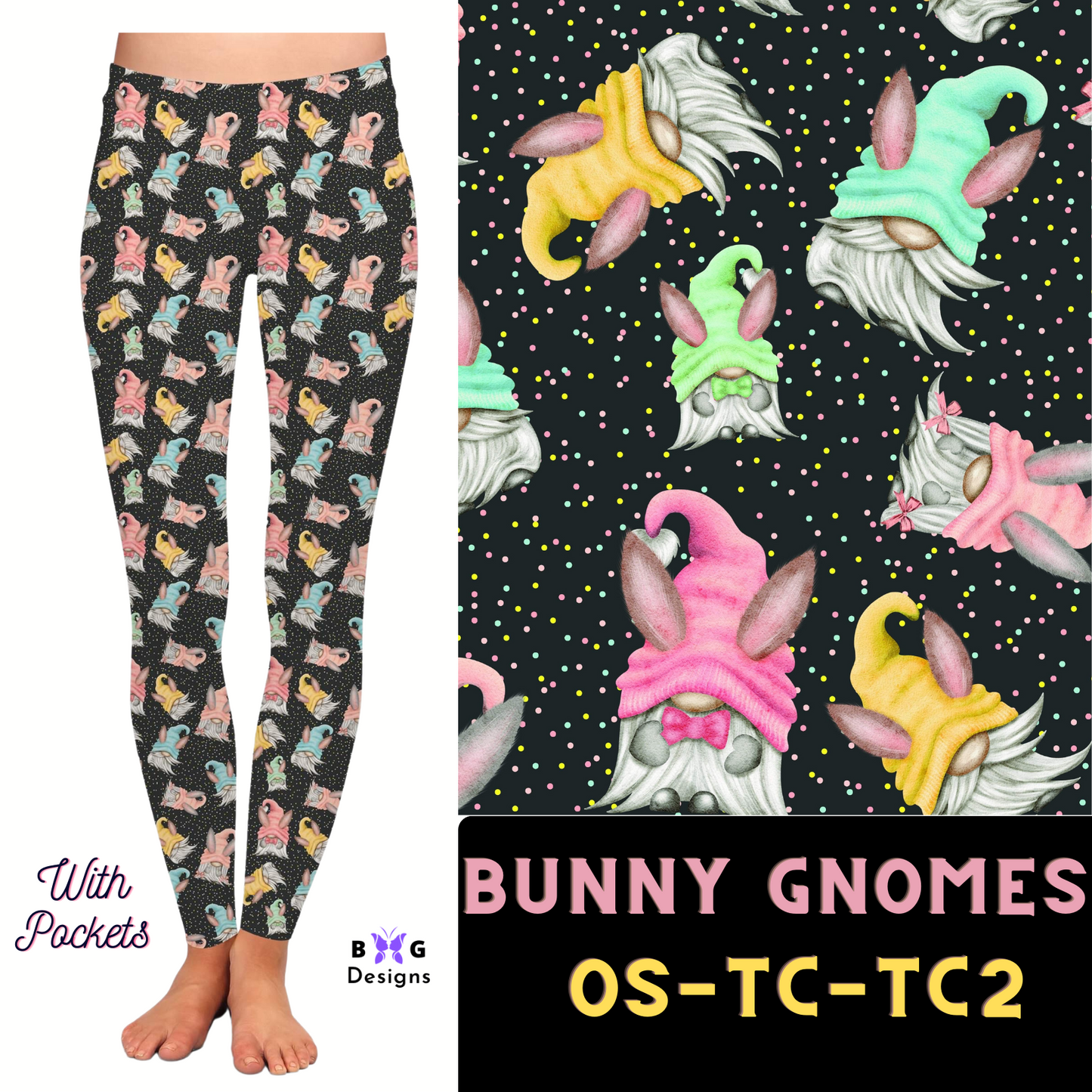Bunny Gnomes - Easter Leggings with Pockets