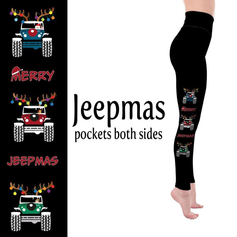 MADE TO ORDER JEEPMAS Black Leggings w/ Pockets - Alonna's Legging Land