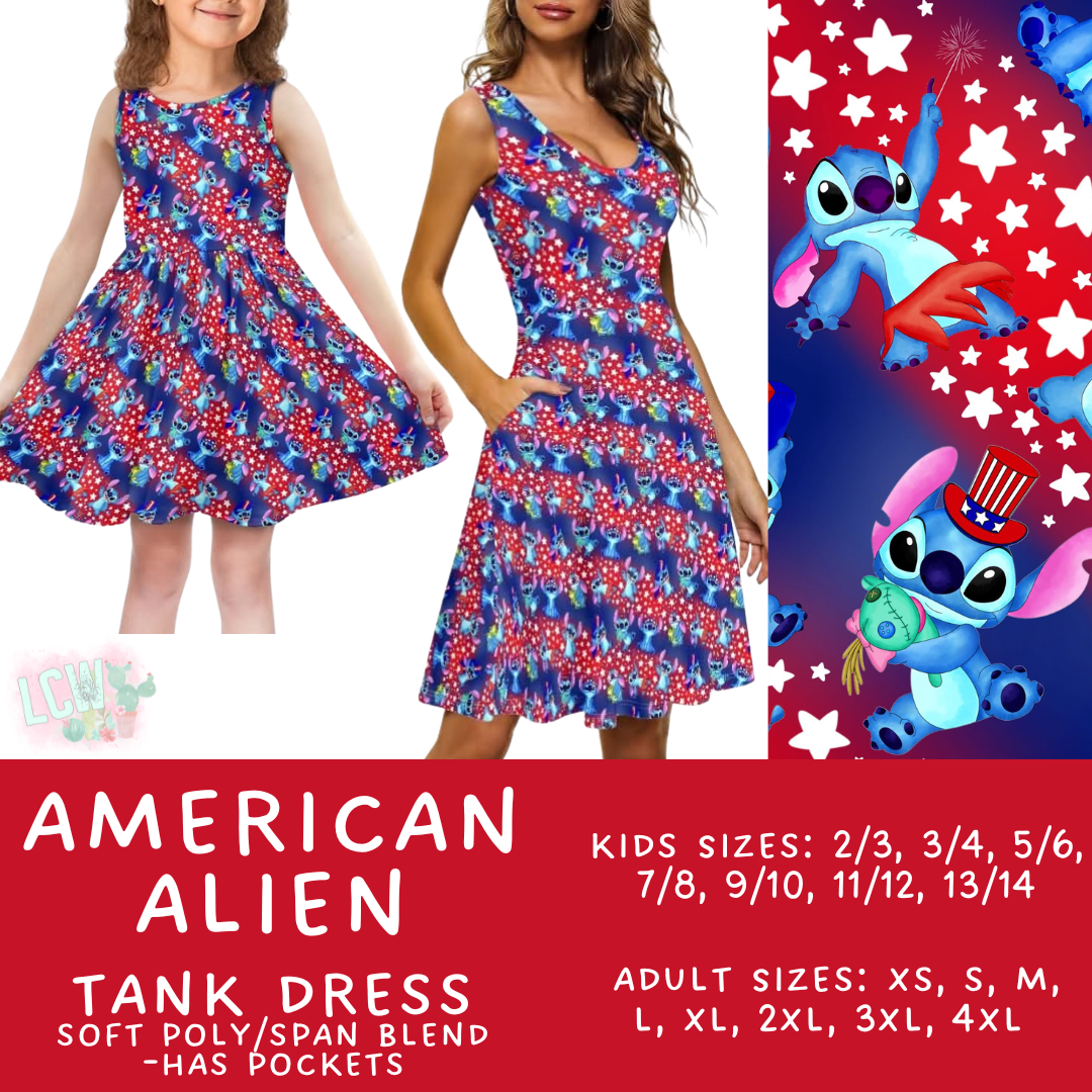 Batch #338 - Magical 4th of July - Closes 5/7 - ETA mid June - American Alien Women's & Girl's Tank Dress