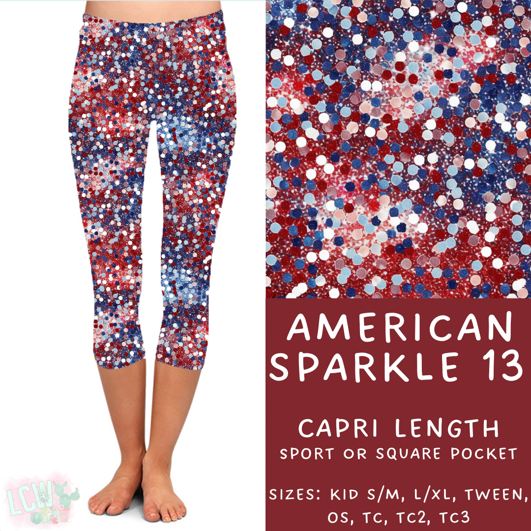 Batch #337 - USA Faves - Closes 5/7 - ETA mid June - American Sparkle 13 Capri Length Leggings