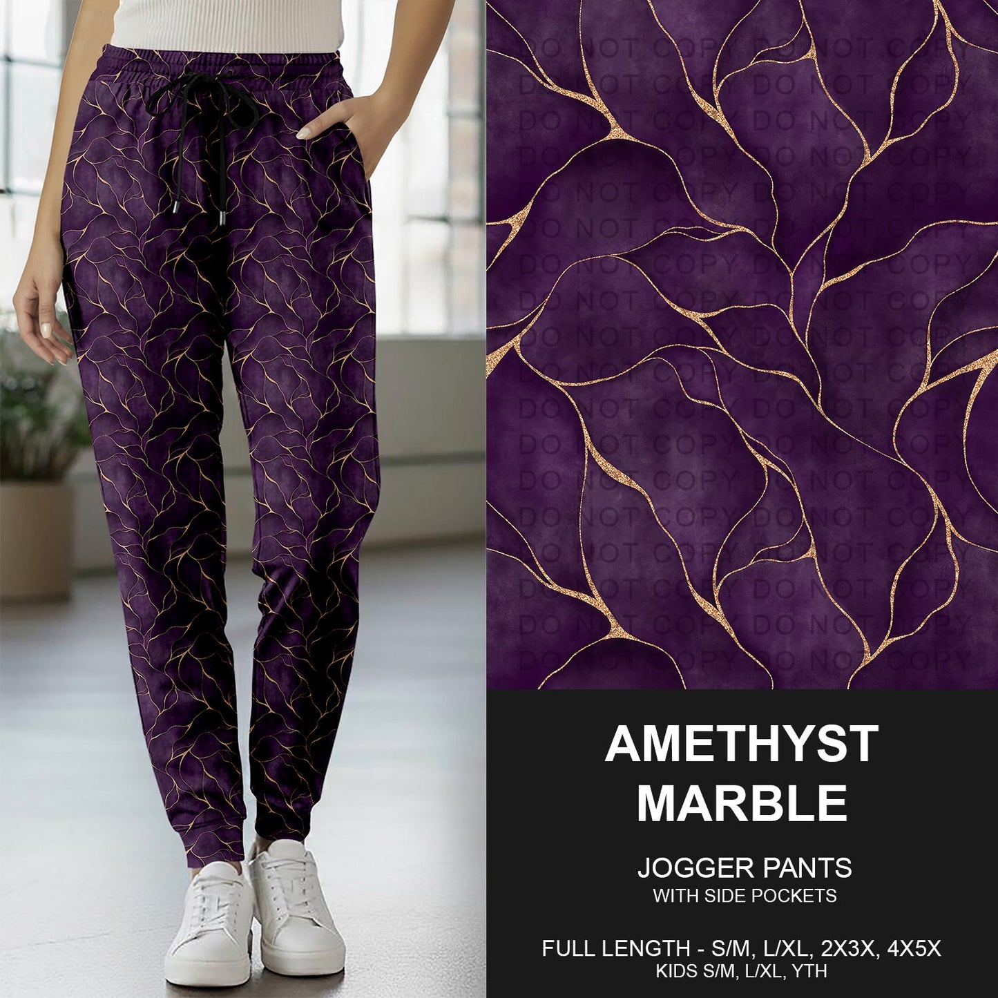 B261 - Preorder Amethyst Marble Joggers (Closes 11/16. ETA late Jan.)
