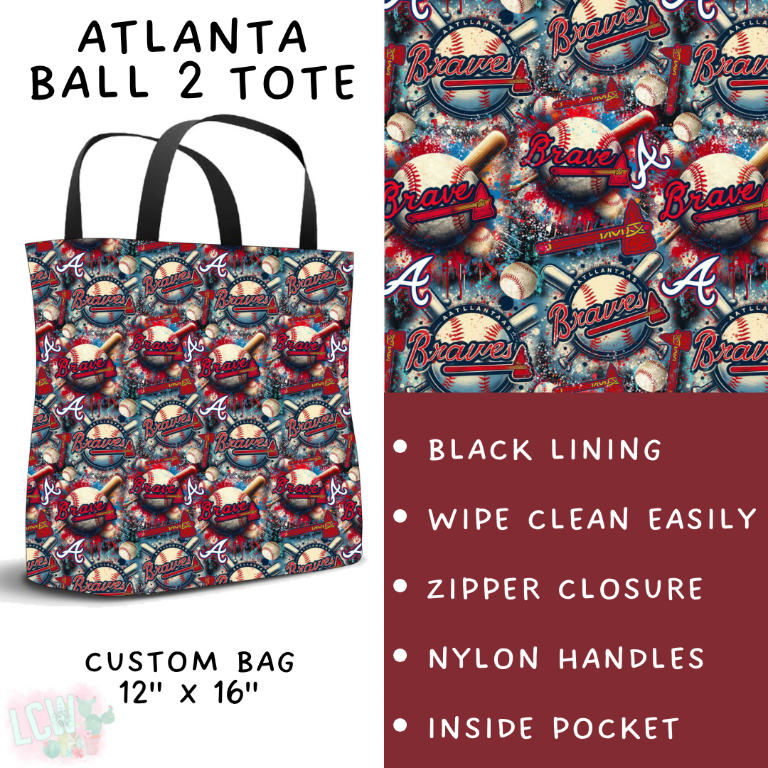 Batch #498 - Strike Out 3 - Closes 3/2 - ETA early May - Atlanta Ball 2 Tote - Alonna's Legging Land