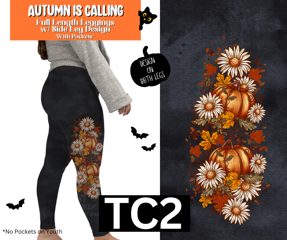 Autumn is Calling Full Length Leggings w/ Side Leg Designs