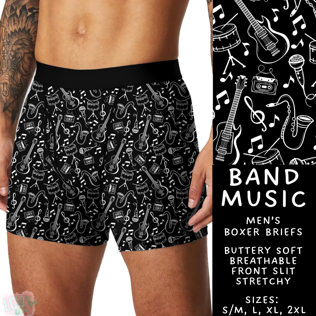 Batch #340 - Comfortable Underwear 4 - Closes 5/16 - ETA early July - Band Music Men's Boxer Briefs