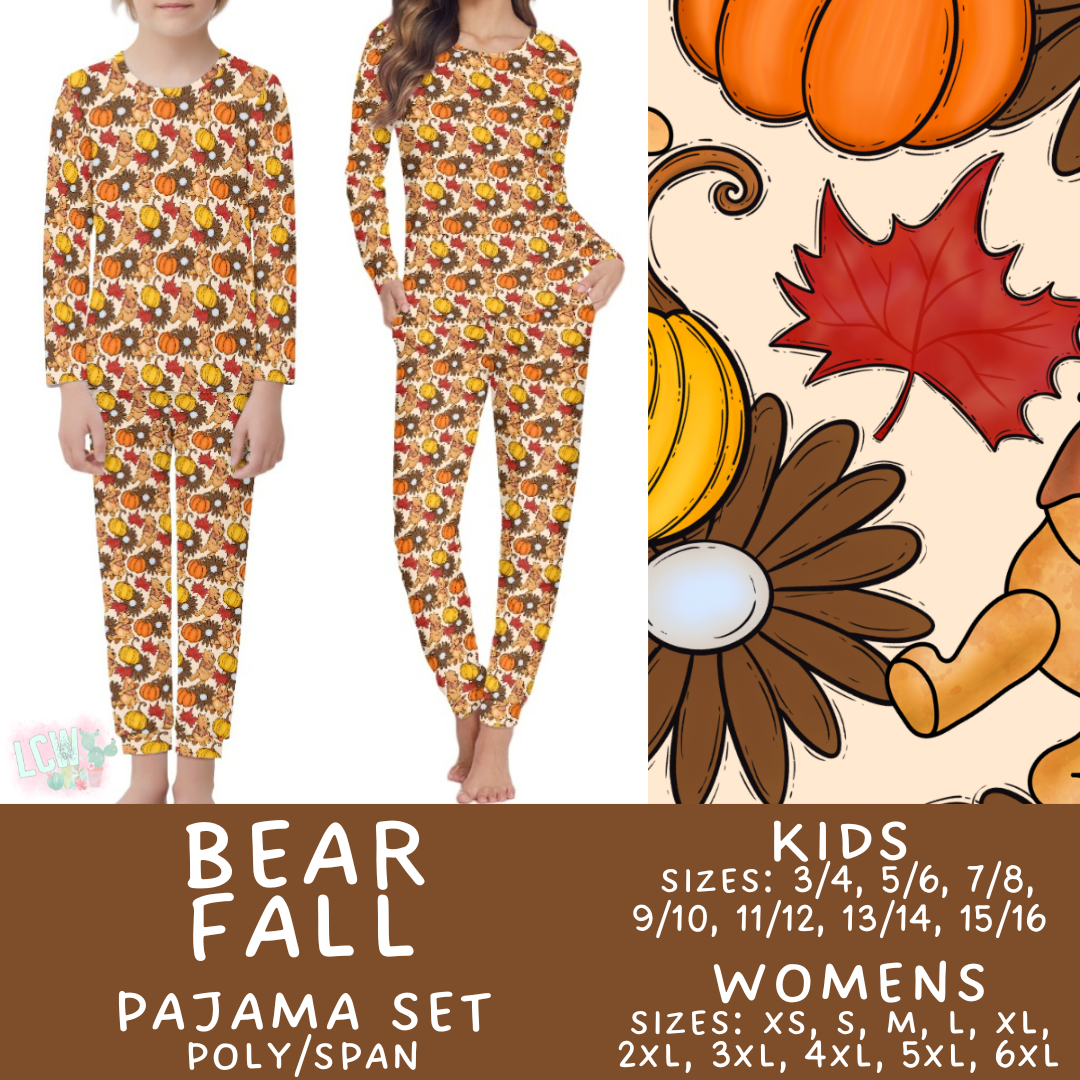 Batch #406 - Fall Family Pajamas - Closes 9/3 - ETA mid/late October - Bear Fall Women's & Kid's Pajama Set