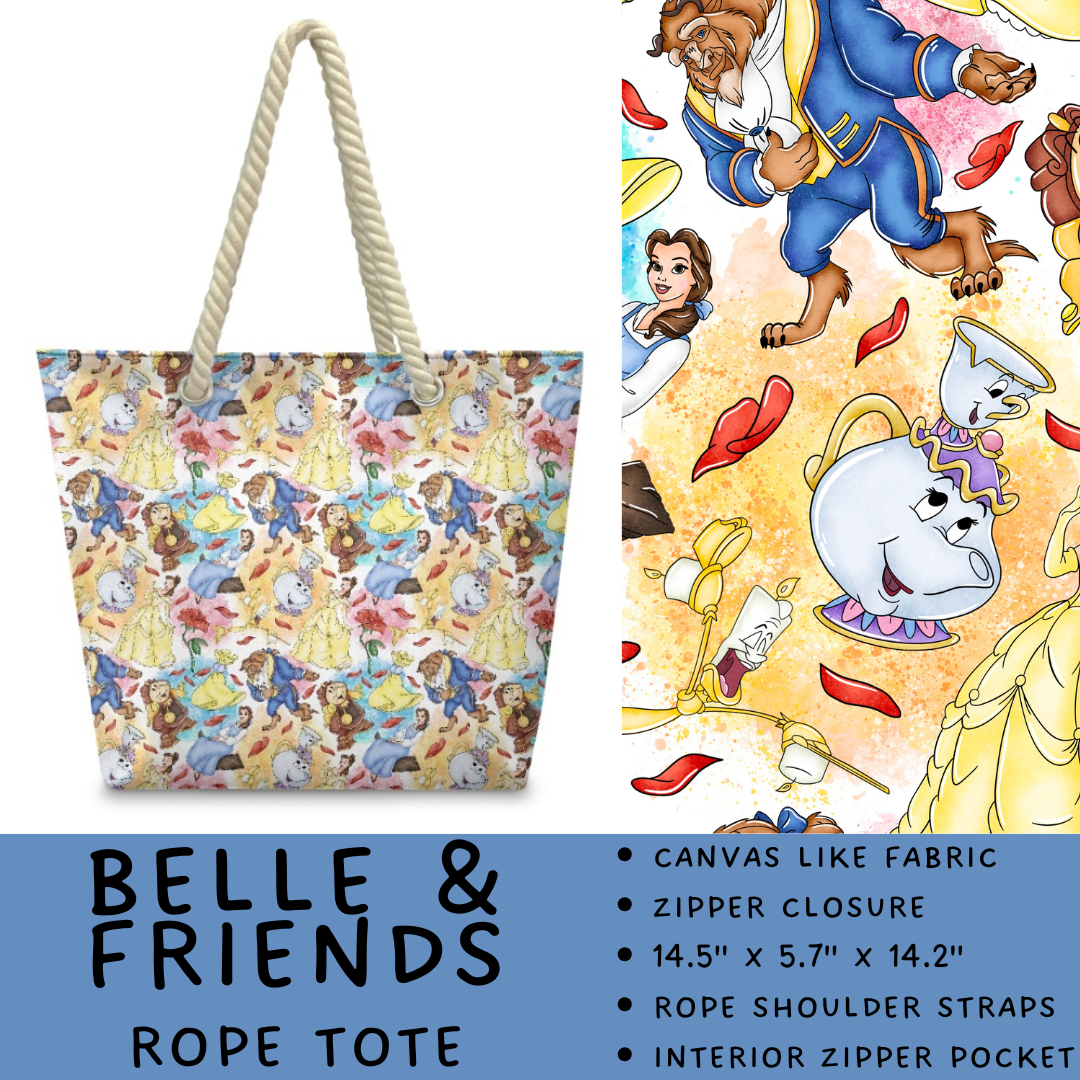 Batch #440 - Magical Character Rope Tote - Closes 10/31 - ETA mid Dec - Belle & Friends Rope Tote