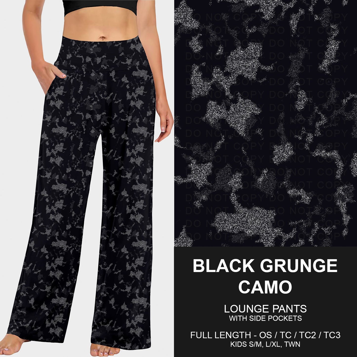 B251 - Preorder Black Grunge Camo Lounge Pants (Closes 9/14. ETA mid Nov.)