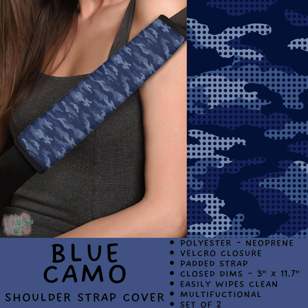Batch #423 - Car Accessories - Closes 10/2 - ETA mid/late Nov - Blue Camo Shoulder Strap Pads