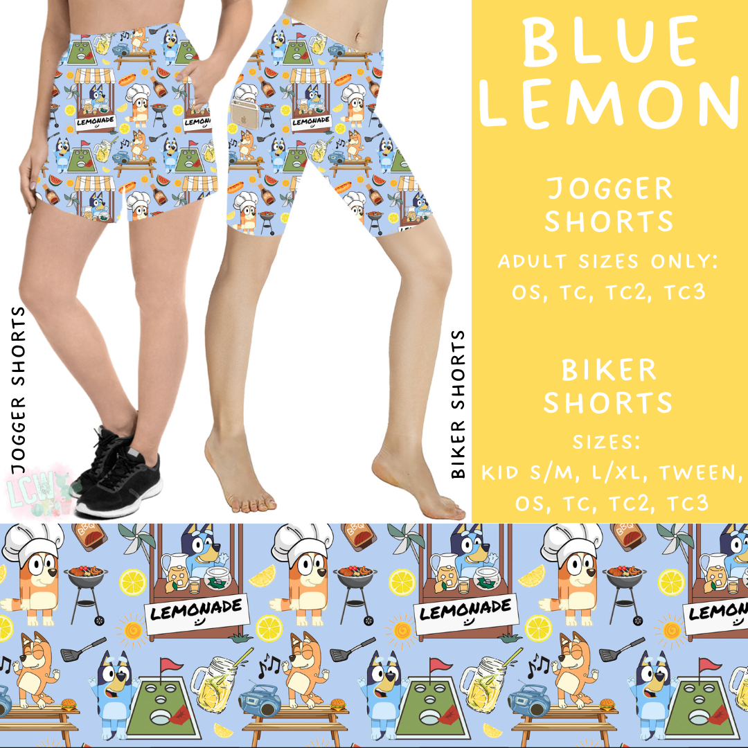 Batch #339 - Character Summer - Closes 5/15 - ETA mid July - Blue Lemon Biker & Jogger Shorts