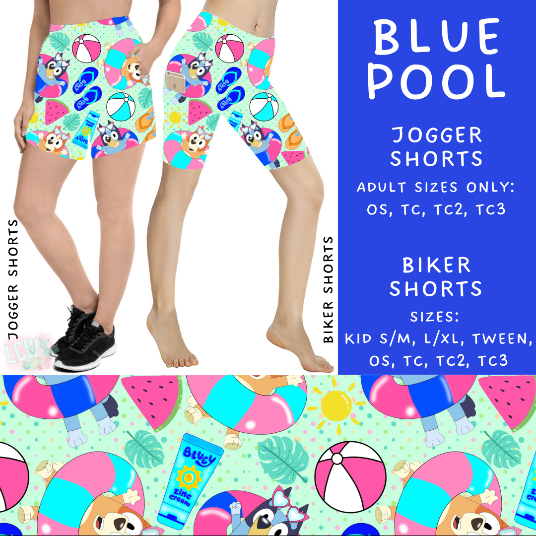 Batch #339 - Character Summer - Closes 5/15 - ETA mid July - Blue Pool Biker & Jogger Shorts
