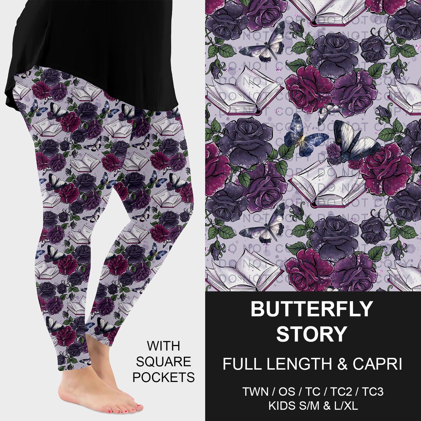 B262 - Preorder Butterfly Story Leggings w/ Pockets (Closes 11/23. ETA: late Jan.)