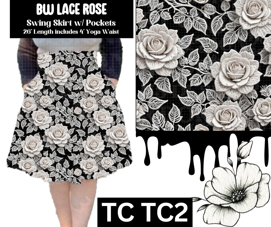 BW Lace Rose Swing Skirt