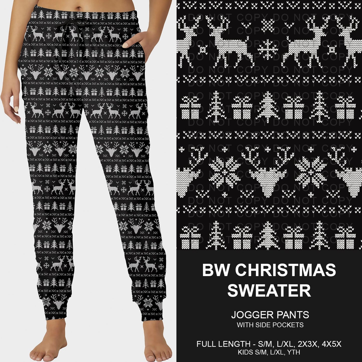 B255 - Preorder BW Christmas Sweater Joggers (Closes 10/12. ETA early Dec.)