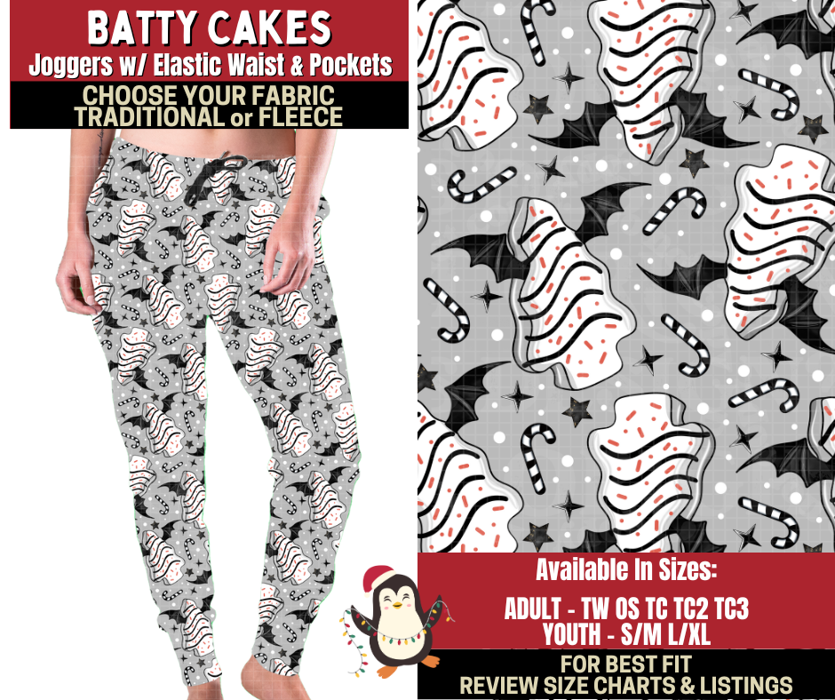 Preorder! Closes 9/4. ETA Dec. Batty Cakes Joggers Choose Fleece or Traditional