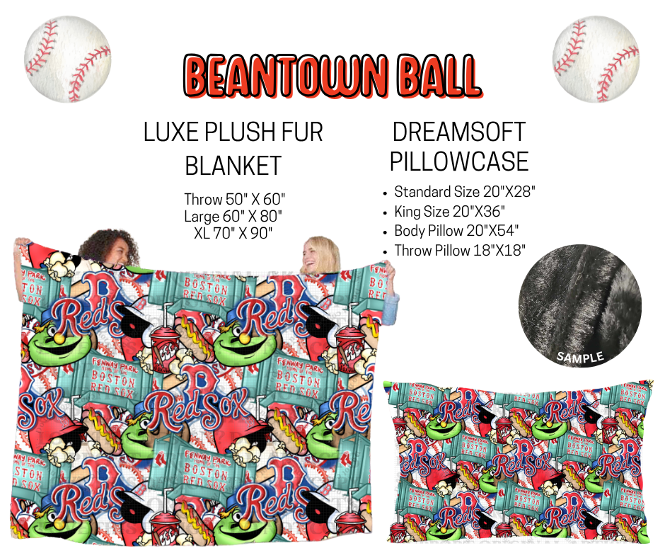 Preorder! Closes 11/17. Beantown Ball Luxe Plush Fur Blanket and/or DreamSoft Pillowcase