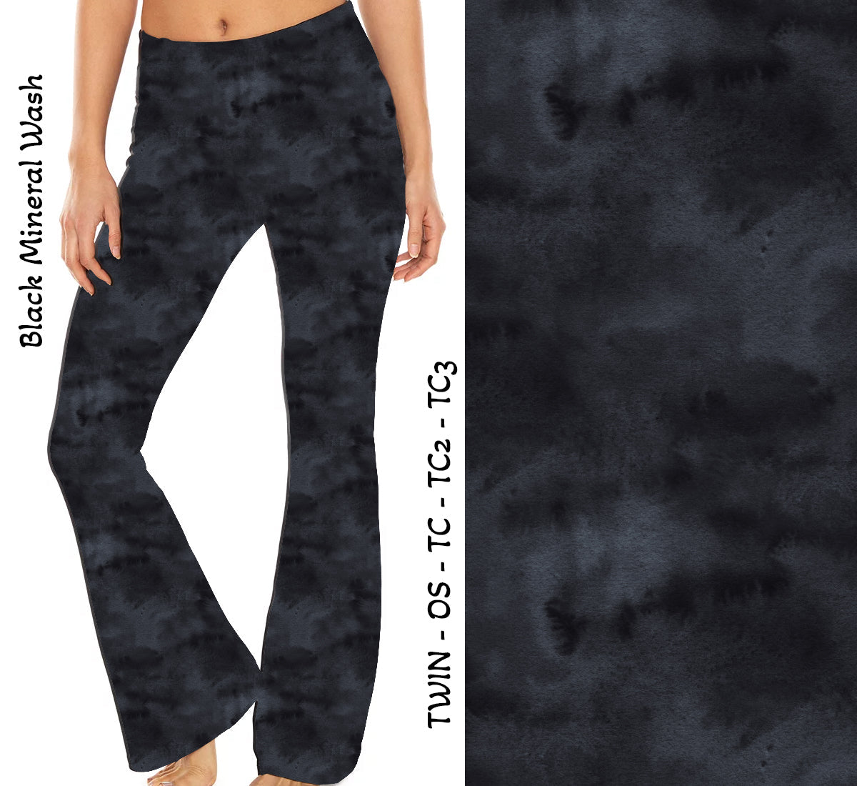 Black Mineral Wash Yoga Flares with Pockets – Alonna's Legging Land