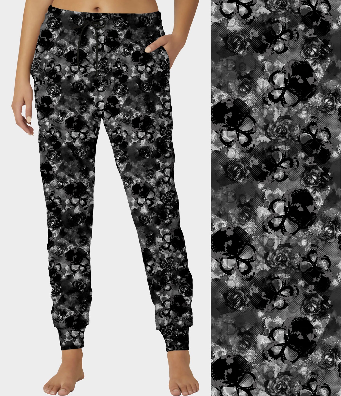 RTS - Black Skulls Joggers