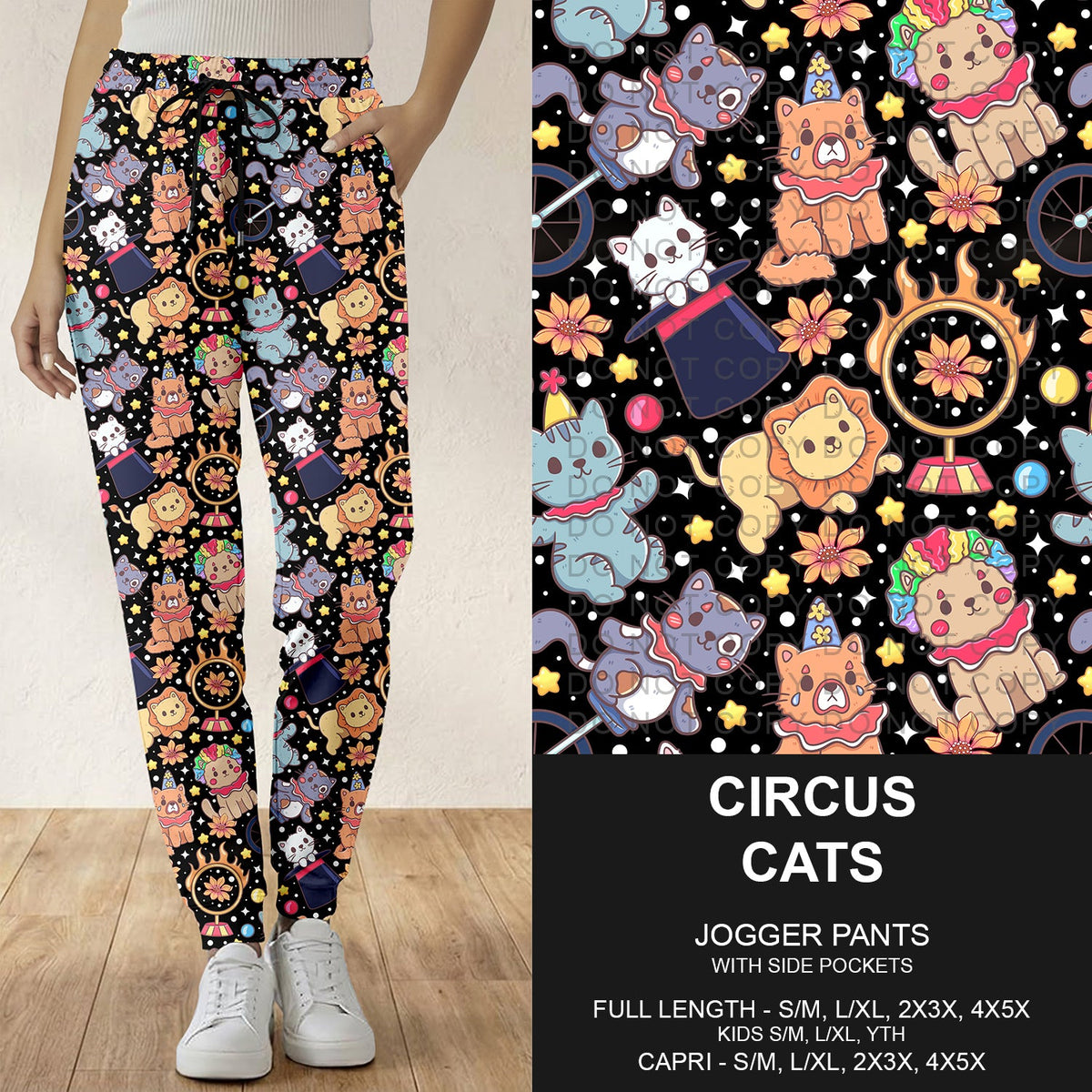 B286 - Preorder Circus Cats Joggers (Closes 4/19. ETA: late June)