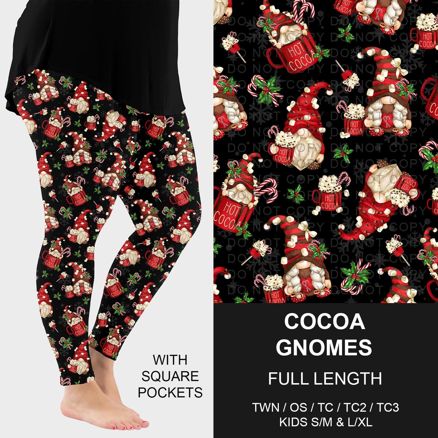 B254 - Preorder Cocoa Gnomes Leggings w/ Pockets (Closes 10/05. ETA early Dec.)