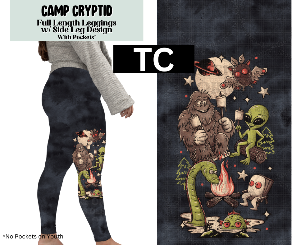Camp Cryptid Full Length Leggings w/ Side Leg Designs