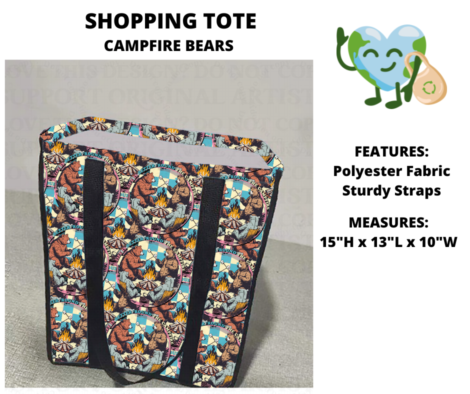 Campfire Bears Shopping Tote
