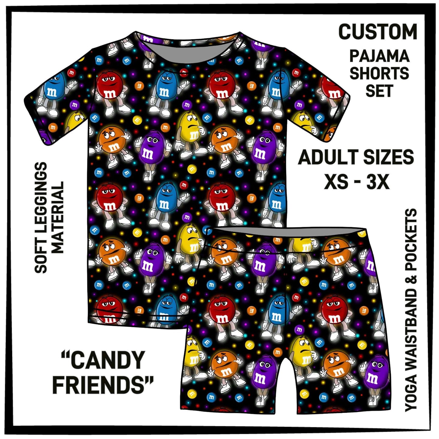 PS1S - Candy Friends Pajamas Top & Shorts Set - Preorder Closing 7/4 ETA: Late Aug