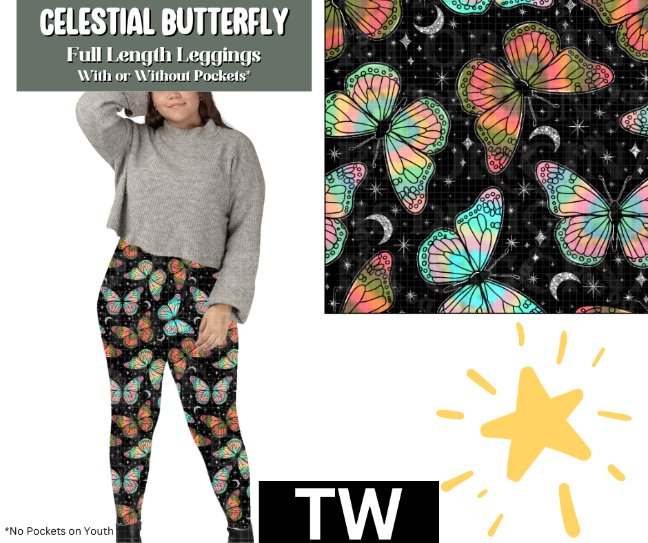 Celestial Butterfly Full Length Leggings w/ Pockets
